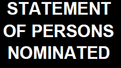 Statement of Persons Nominated