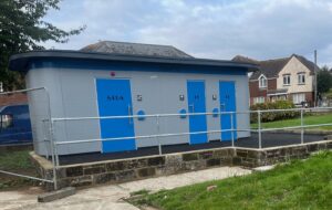 new road toilets, lake